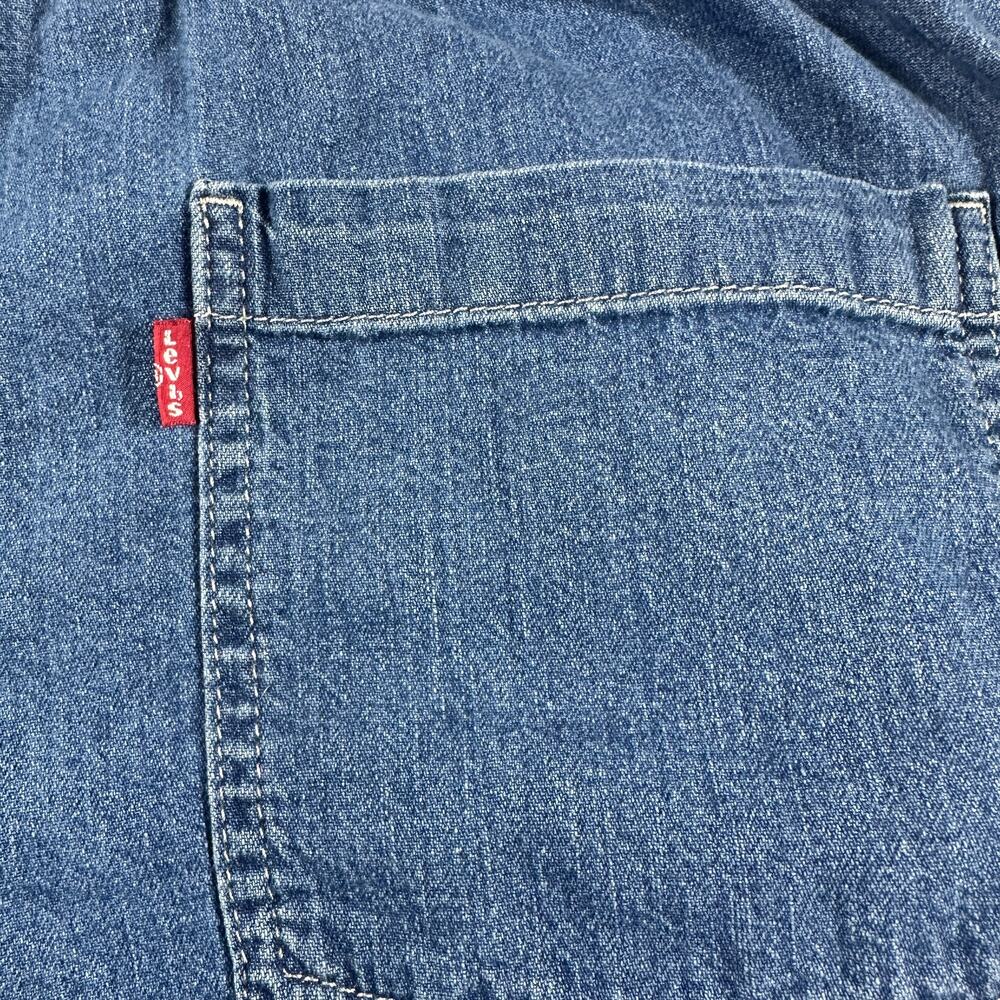 Levi's Women's M Blue Denim Jogger Pants Elastic Waist Drawstring Cuffed - Picture 8 of 8